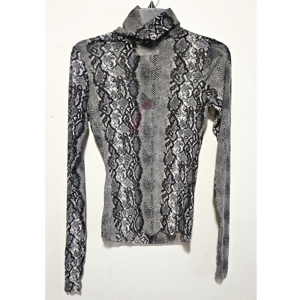 NWT Rampage Snakeskin Sheer Mesh Top Sz M